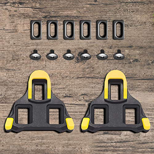 NAACOO Bike Cleats Compatible with Shimano SPD-SL SM-SH Cleats- Indoor Outdoor Peleton Spin Cycling Pedals Cleat & Road Bike Bicycle Clips Set-Self-Locking (Yellow- 6° Float) - Thumbnail 7