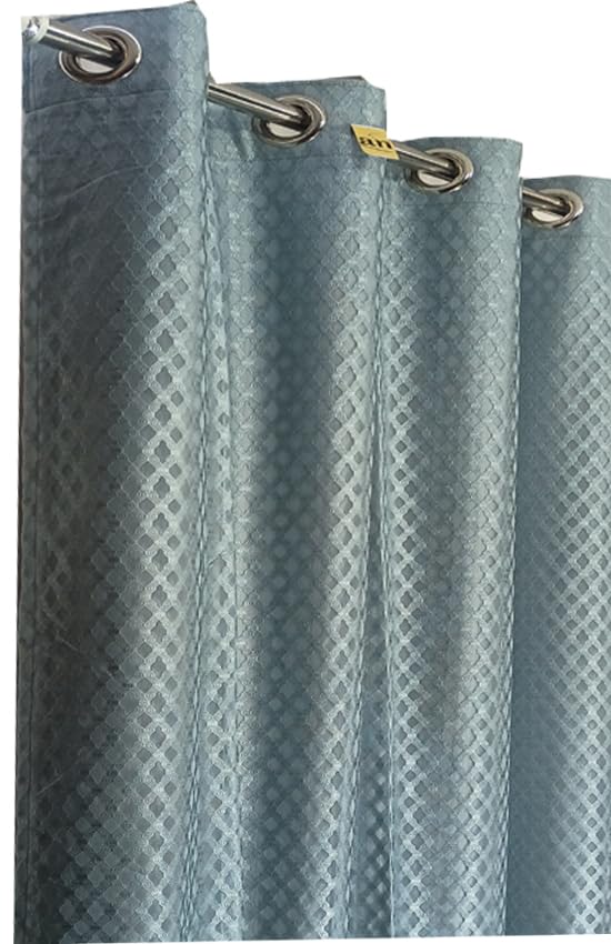 Image of Double Curtains 2 in 1 Embroidery Transparent Curtain with 80% Blackout Curtain Best for Every Interior Living Room Grommet(S Grey, 5 feet Set 2)