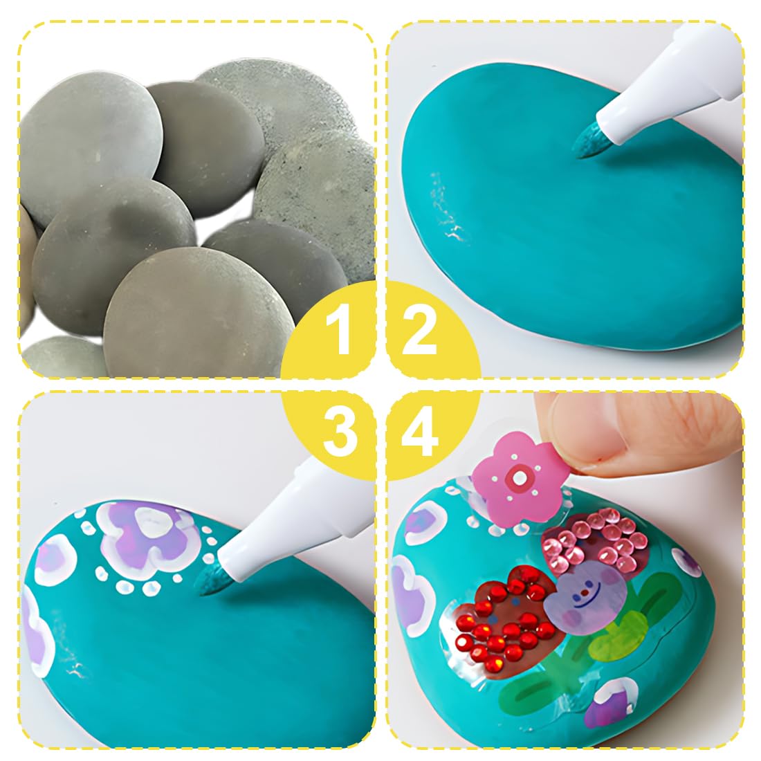 Ciottoli Piatti Da Dipingere - 40 Pietre Lisce 1-3 Cm, Per Decorazione, Progetti Artistici, Attività Con Bambini