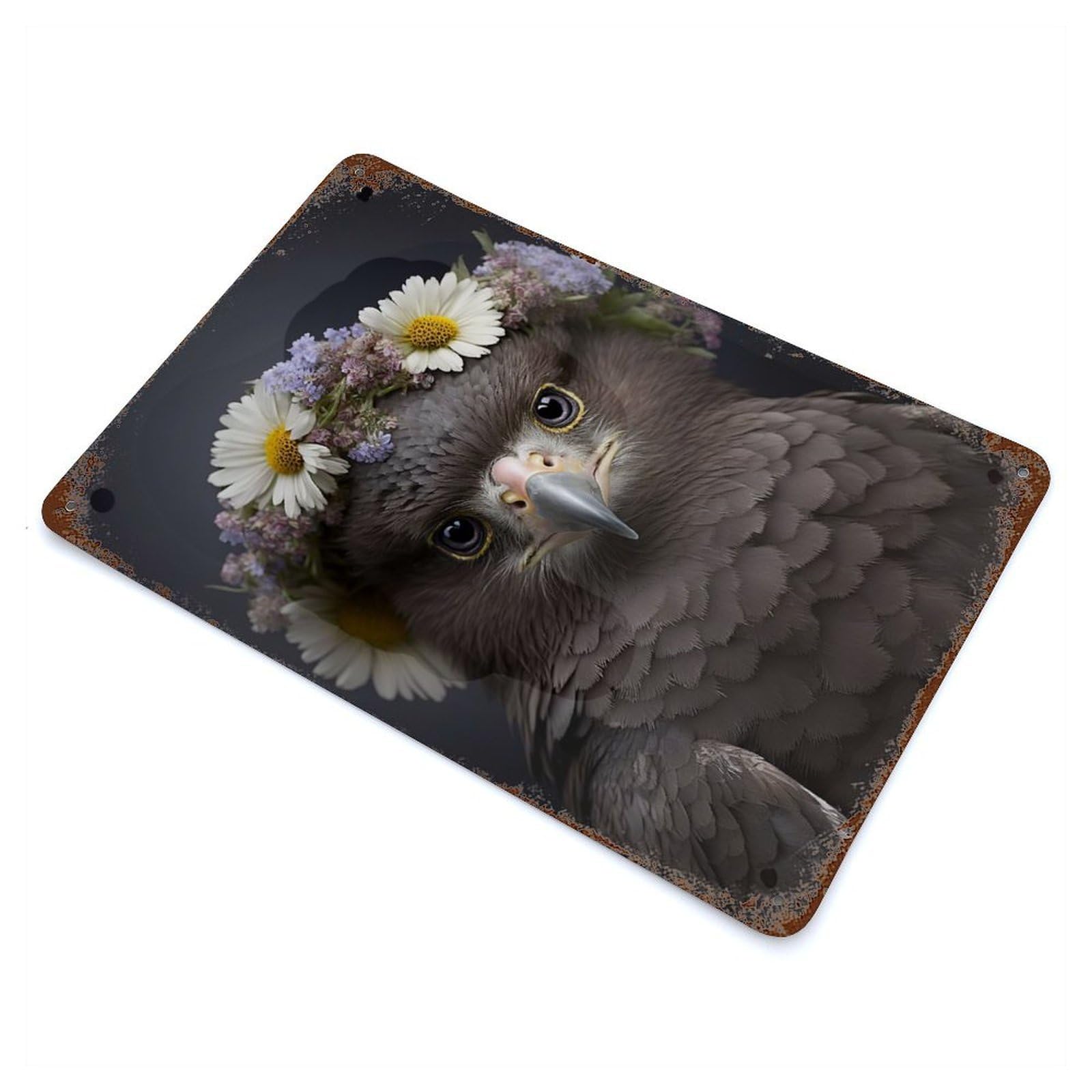 Head Cute Baby Eagle Retro Metal Sign 11.8"x7.9", Shabby Chic Decor for Garage, Pub Or Kitchen