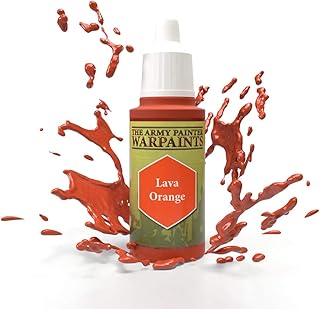 The Army Painter Lava Orange Warpaint - Acrylic Non-Toxic Heavily Pigmented Water Based Paint for Tabletop Roleplaying, Boardgames, and Wargames Miniature Model Painting- 18 ml