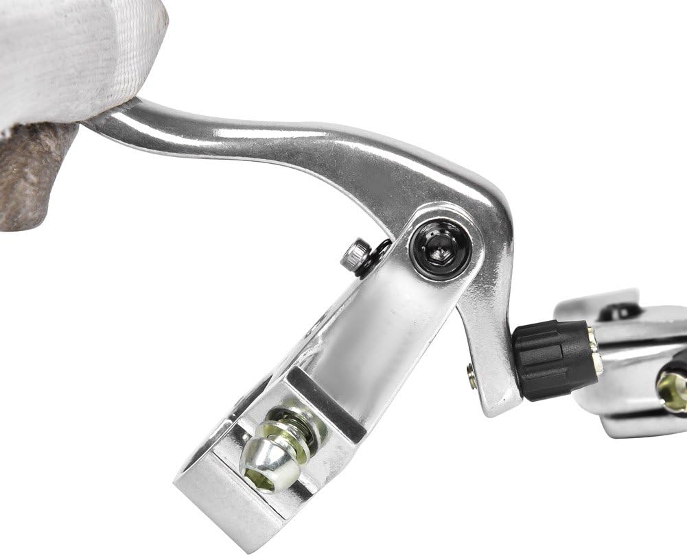 Tbest 1 Pair Brake Lever Left Right Hand Brake Levers Aluminum Alloy 24mm Mountain Bike Disc Brake Bar Handle Level Black Silver 1 Pair