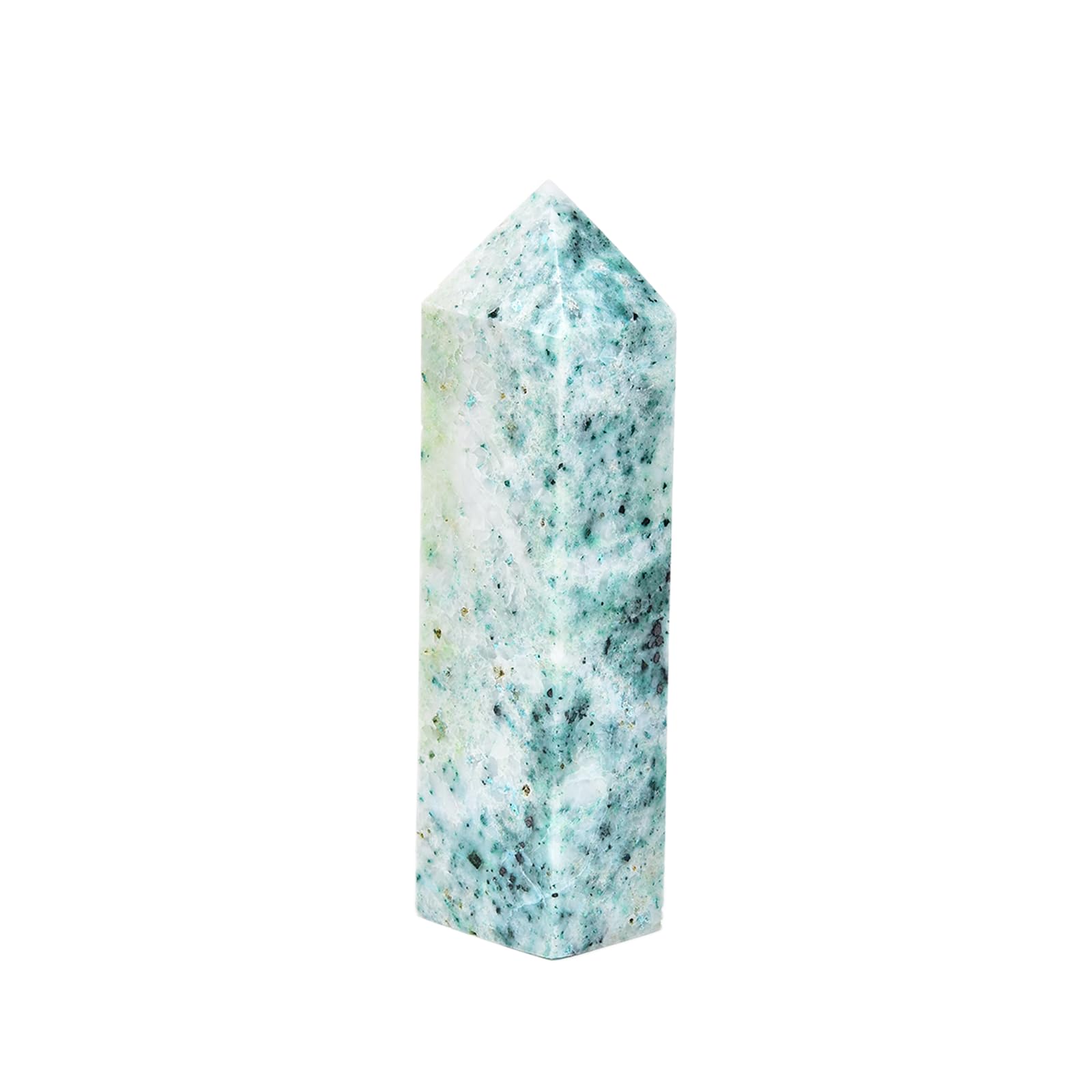 JIC Gem Natural Large Phoenix Pine Obelisk Quartz Crystal Wand Tower Point Chrysocolla Crystal Healing Wand Reiki Decor 1.8-2.2 Lbs