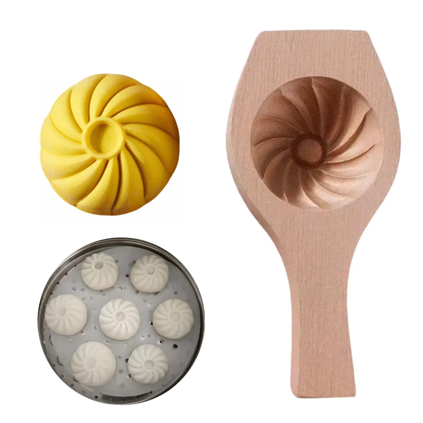 Wooden Bao Bun Maker,Baozi Maker Machine,Wooden Steam Bun Mold,This Kitchen Appliances And Gadgets Is the Best Gift for Asian Food Enthusiasts And Dumpling Maker (Steamed Bun A)