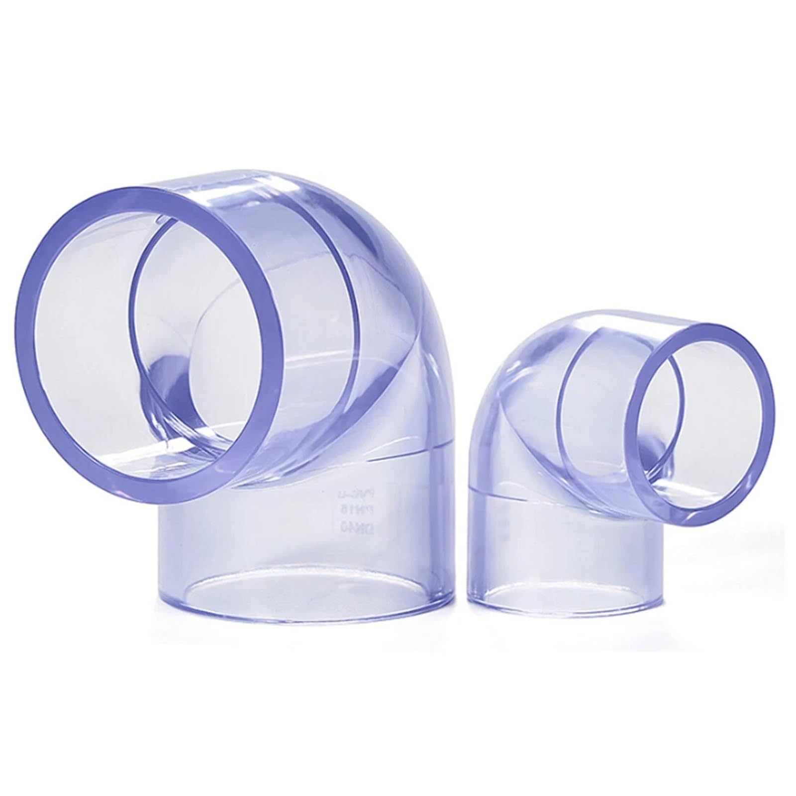 Raccords de tuyaux coudés à 90 degrés en PVC Transparent, 1 pièce, 20/25/32/40/50/63/75~110mm, for Aquarium, réservoir poissons, étang, raccord souder par solvant Convient pour l'irrigation(40mm)