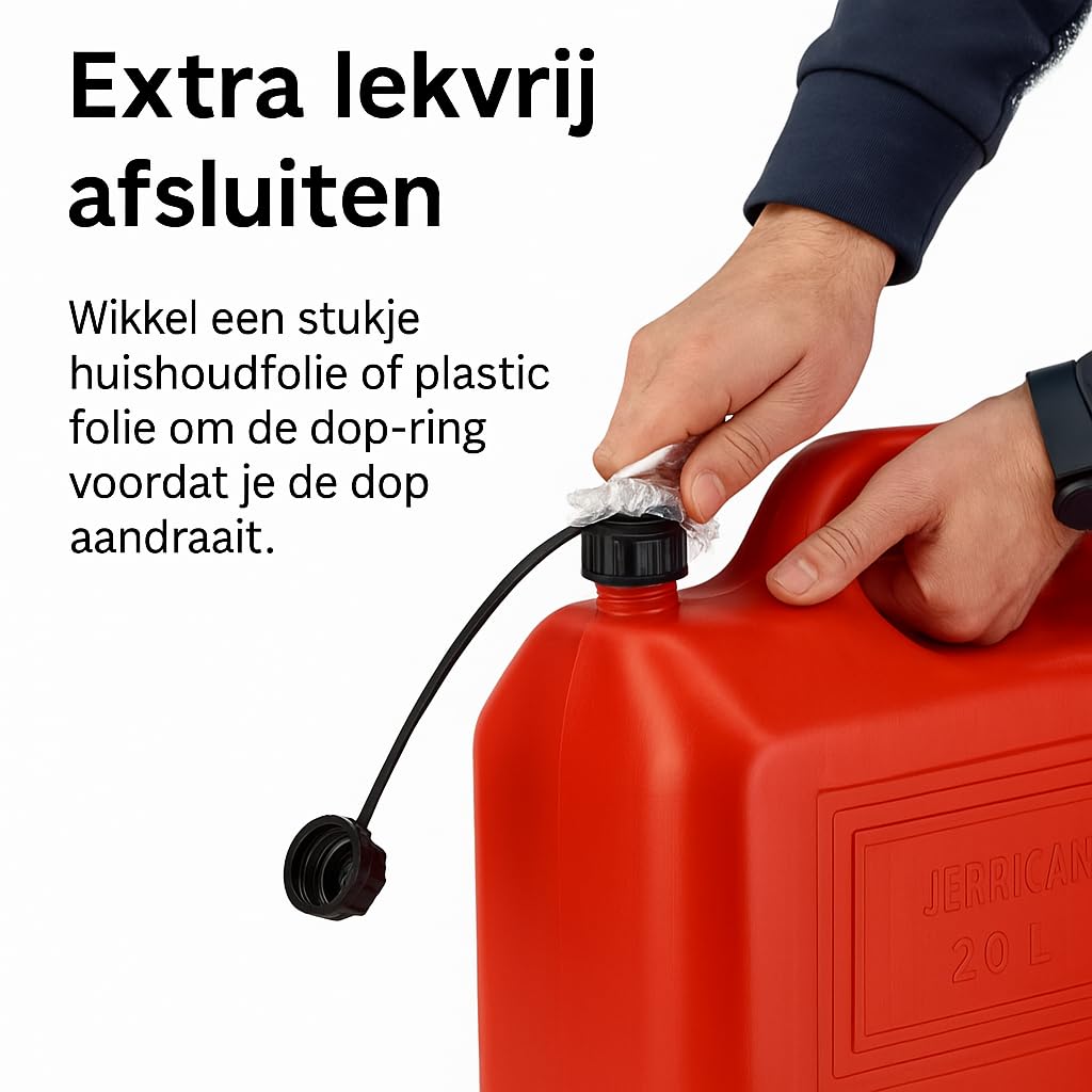 Jerrycan con Embudo Rojo 20L - Juego de 5 - Para Combustibles, Tapa con Cierre y Mango I Polietileno - Certificados por la ONU Jerrycans de combustible