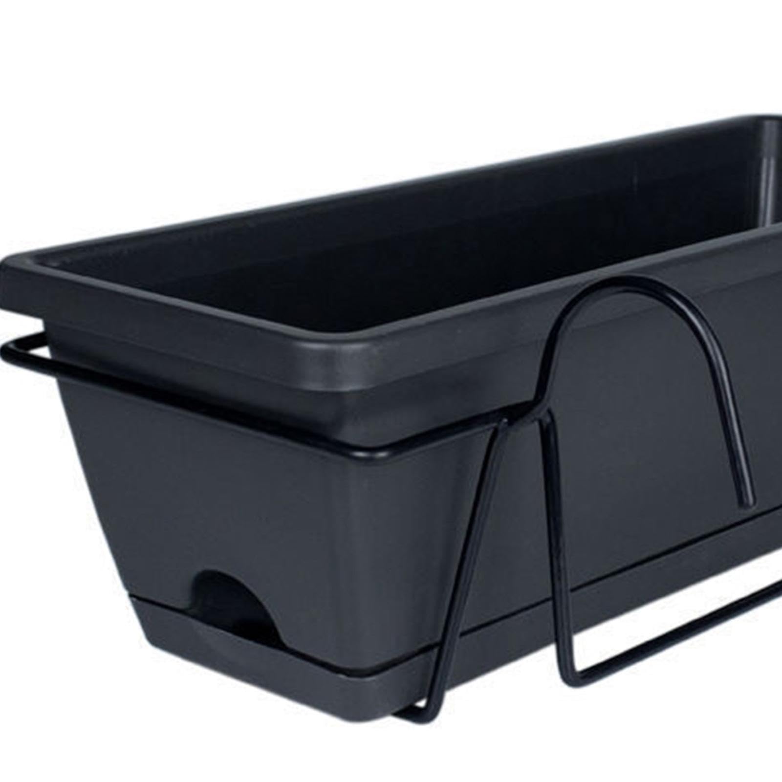 Macetero Colgante para Cesta de Plantas de barandilla de balcón, Maceta, macetero de Ventana para Exterior, Gris Oscuro