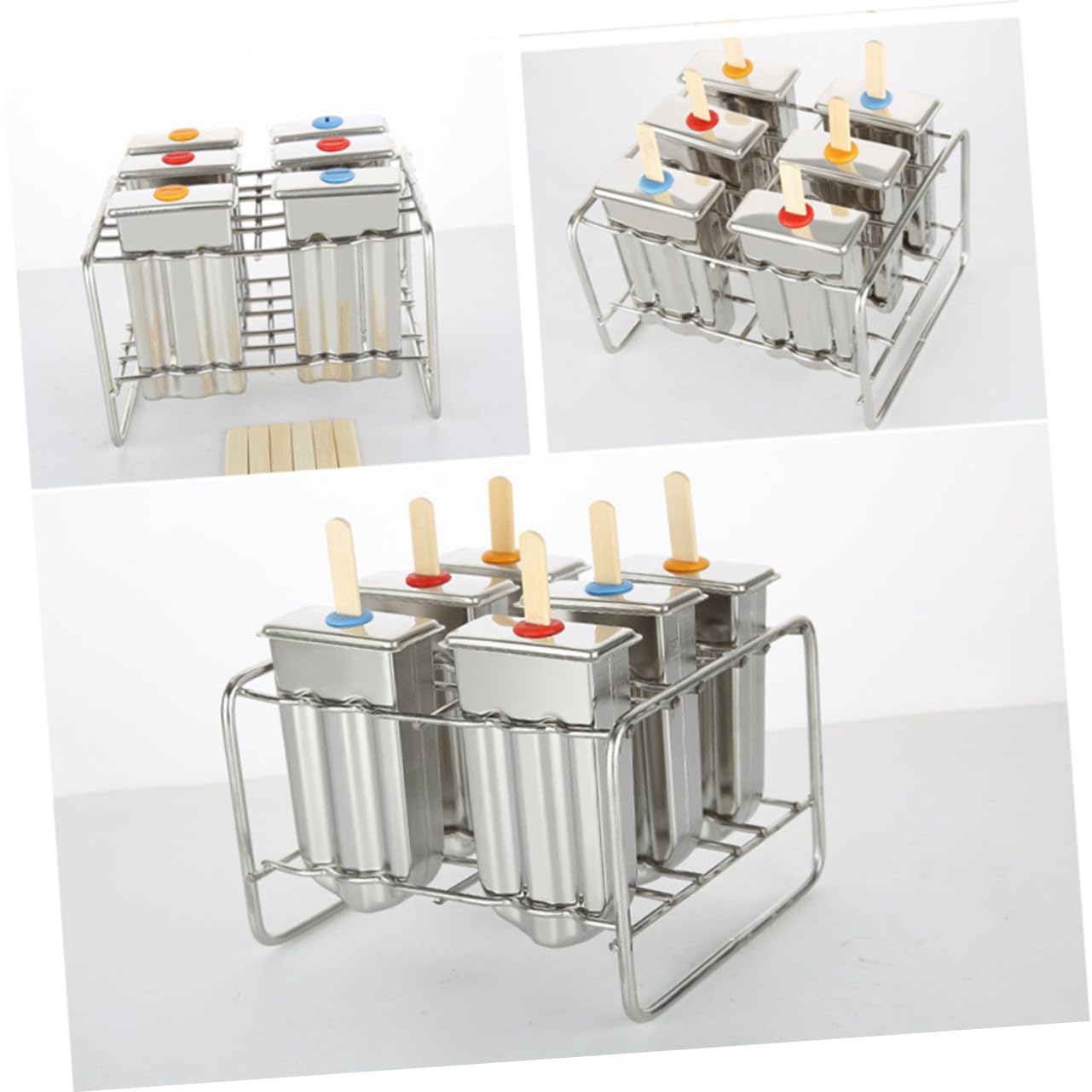 COLLBATH 6 Piezas Fabricantes De Paletas Herramientas De Molde De Hielo Moldes De Paletas Moldes Para Paletas Moldes Para Cubitos De Hielo Moldes Para Bandejas De Hielo Molde De Helado