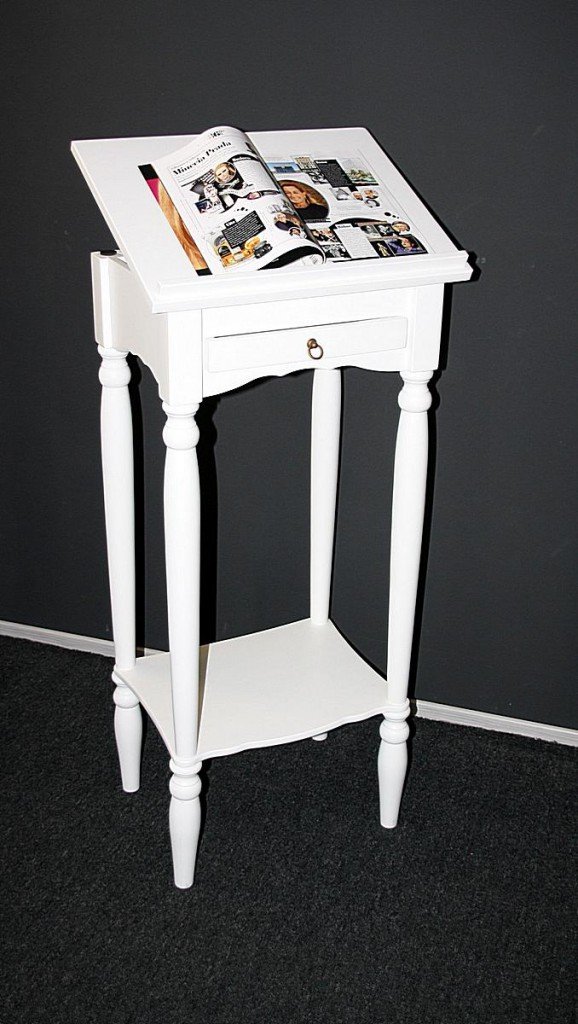 CASA Massivholz Rednerpult Schreibpult Varese 50x105/120x38cm Pappel massiv weiß lackiert