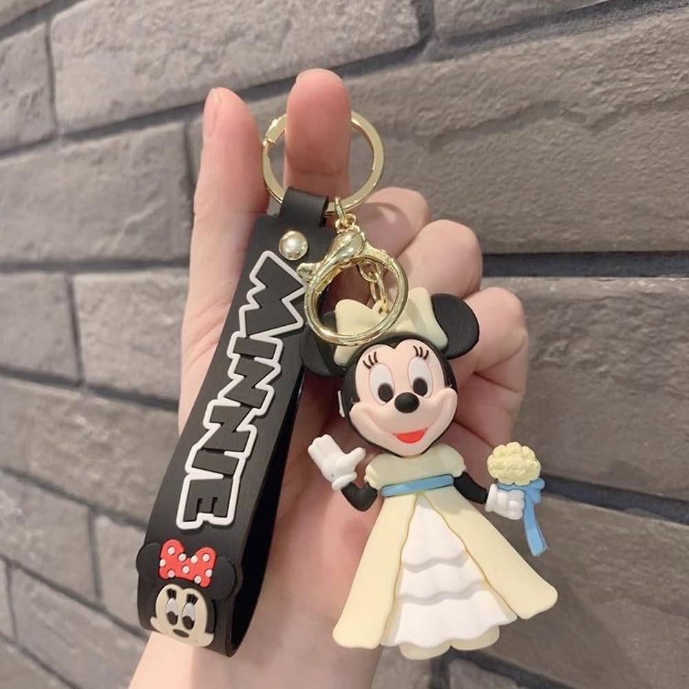 Penny Wise® Cute Mickey/Minnie 3D Keychain | Keyring Bag Charm | Hard Silicone,Unbrekable | Travel Essential | Kids Friendly | Comes With Strap & Bag Hook | Single Piece. (Minnie White Dress) (B0D5LPLT7K) Amazon Price History, Amazon Price Tracker