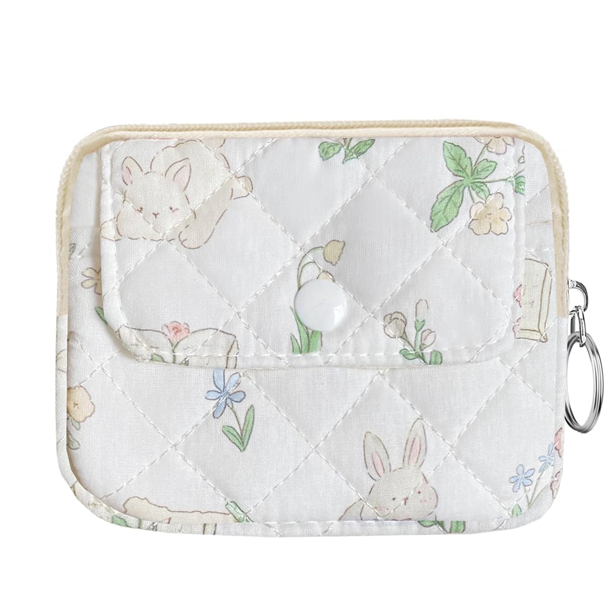 Cute Prints Cotton Quilted Coin Purse for Women Girls