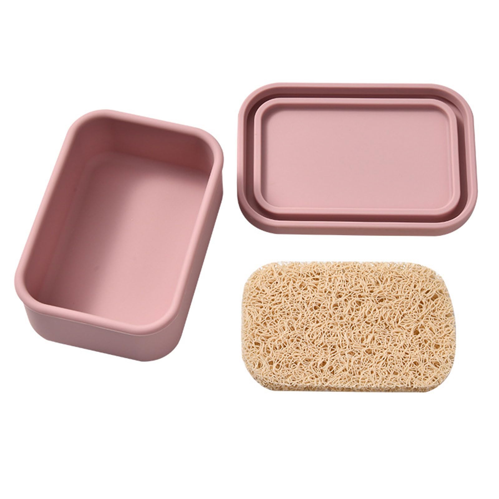 Linvimia D Portable Silicone Soap Holder Box With Ventilate Drainage Mat For Travel Bathroom Storage Waterproof Storage Box For Shower