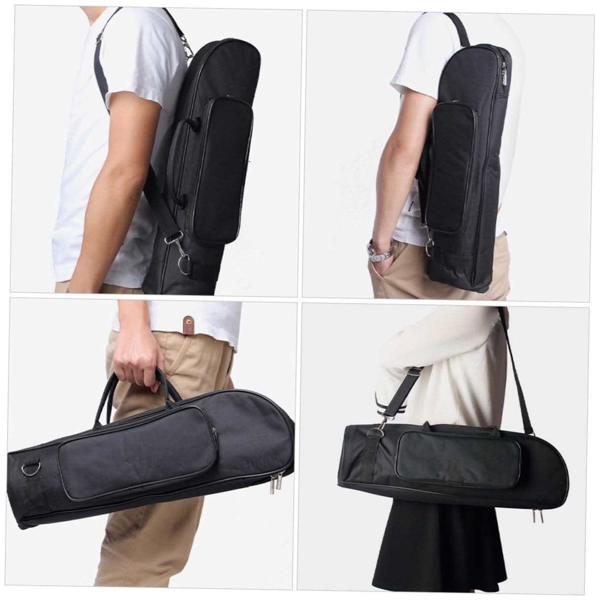 Bolsa para Trompeta Oxford con Compartimentos Acolchados Almacenamiento Organizado y Protección contra Daños Bolso Portátil para Jóvenes Músicos