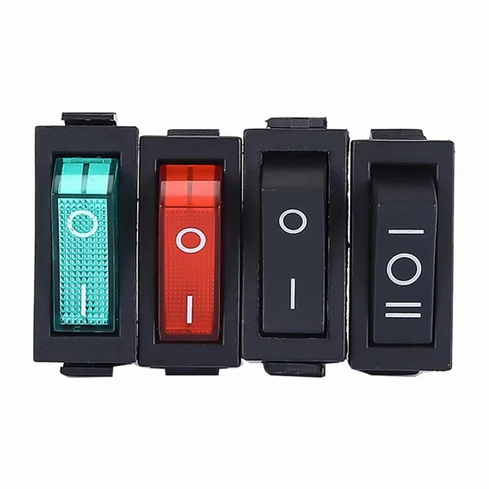 Interrupteur à bascule KCD3, 2 positions, 3 broches, marche/arrêt, équipement électrique avec interrupteur d'alimentation lumineux, 16 A, 250 V/20 A, 125 V CA, 10 pièces(2D 3PIN Green)