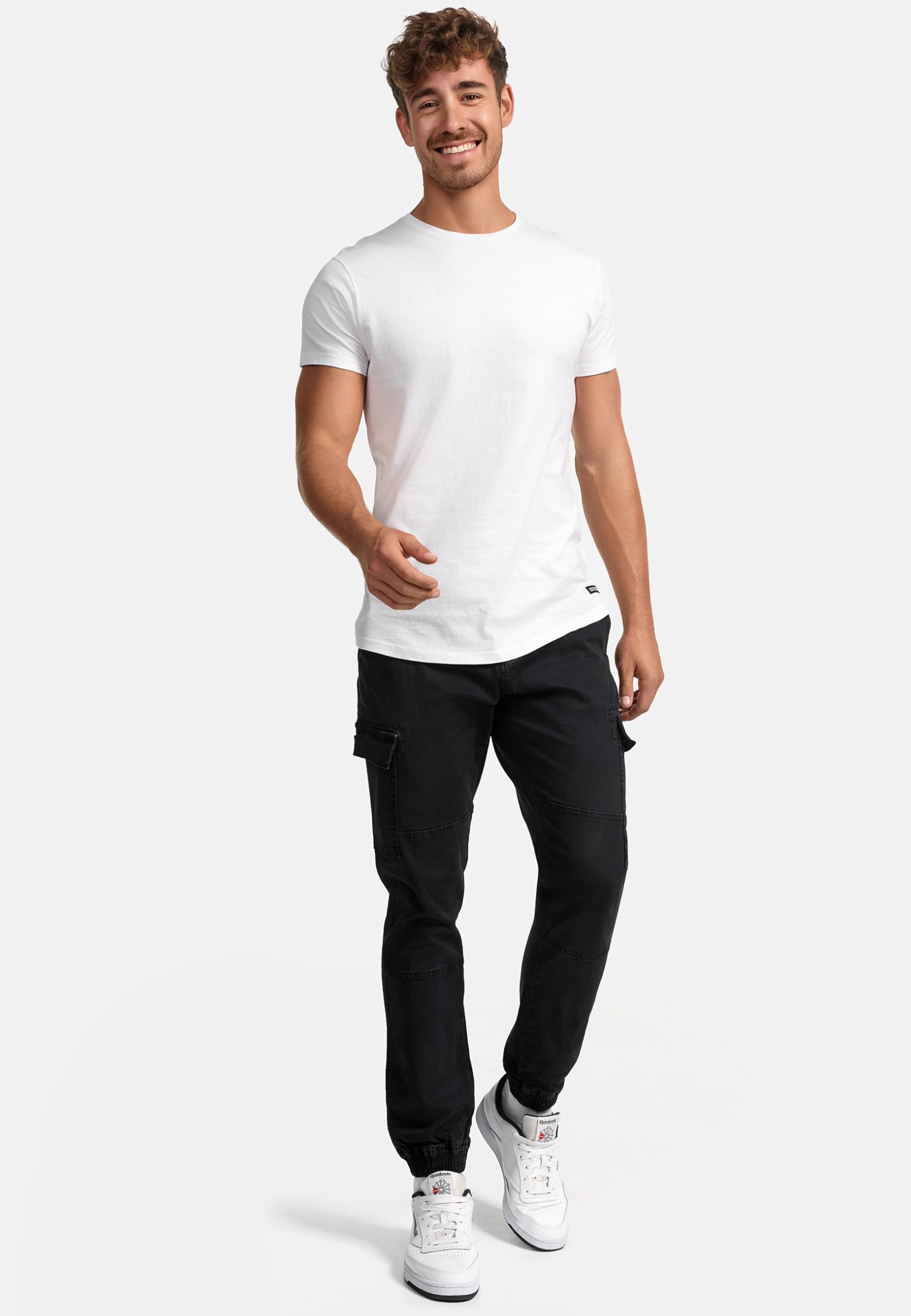 Indicode Hombres August Pantalón Cargo de algodón con 6 Bolsillos