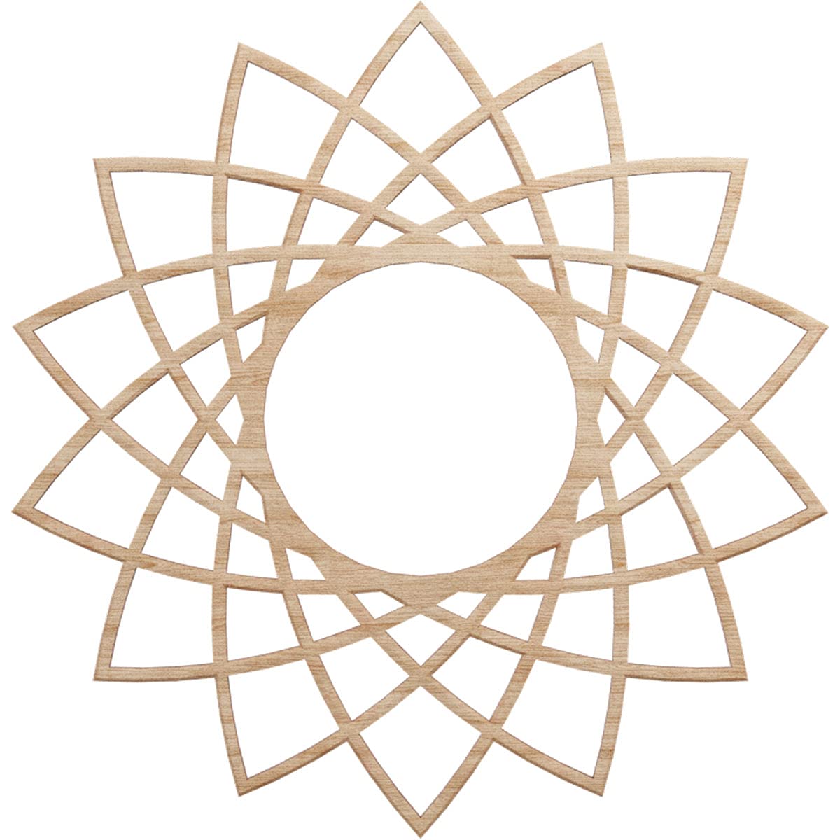 Ekena Millwork 18"OD x 6 7/8"ID x 1/4"T Eleanor Wood Fretwork Pierced Ceiling Medallion, Alder