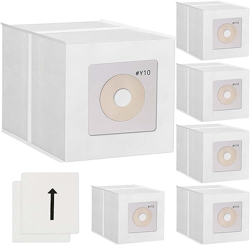 Paquete de 6 bolsas de polvo Y10 para aspiradoras InterVac CS6, CS8, CS8HW, DOMETIC CV1003, con 2 filtros de motor, parte # Y10-5