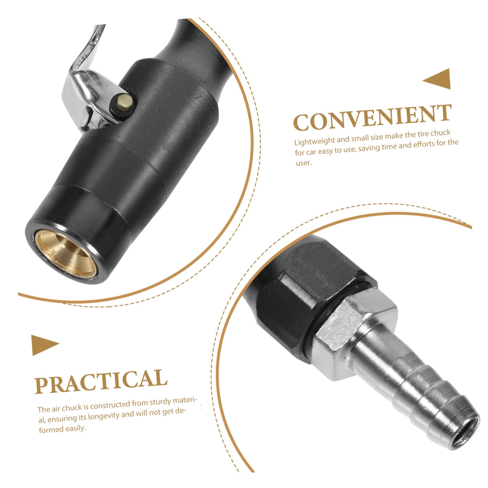 SOLUSTRE 5piezas Adaptador Inflador De Neumáticos Boquilla De Aire Auto-bloqueante para Compatible Válvulas para Coches Camiones y Motos