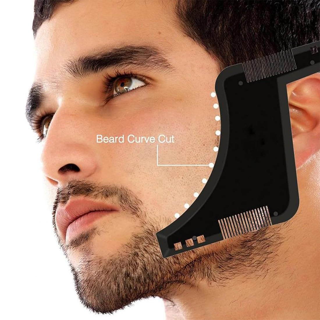 Pettine per Barba, 2Pcs Pettine Stencil Barba, Pettine di Guida per Rasatura Della Barba, Signori pizzetto Collo Sagome per Barba Styling Tool per rifinire Gli Uomini rasatura della barba