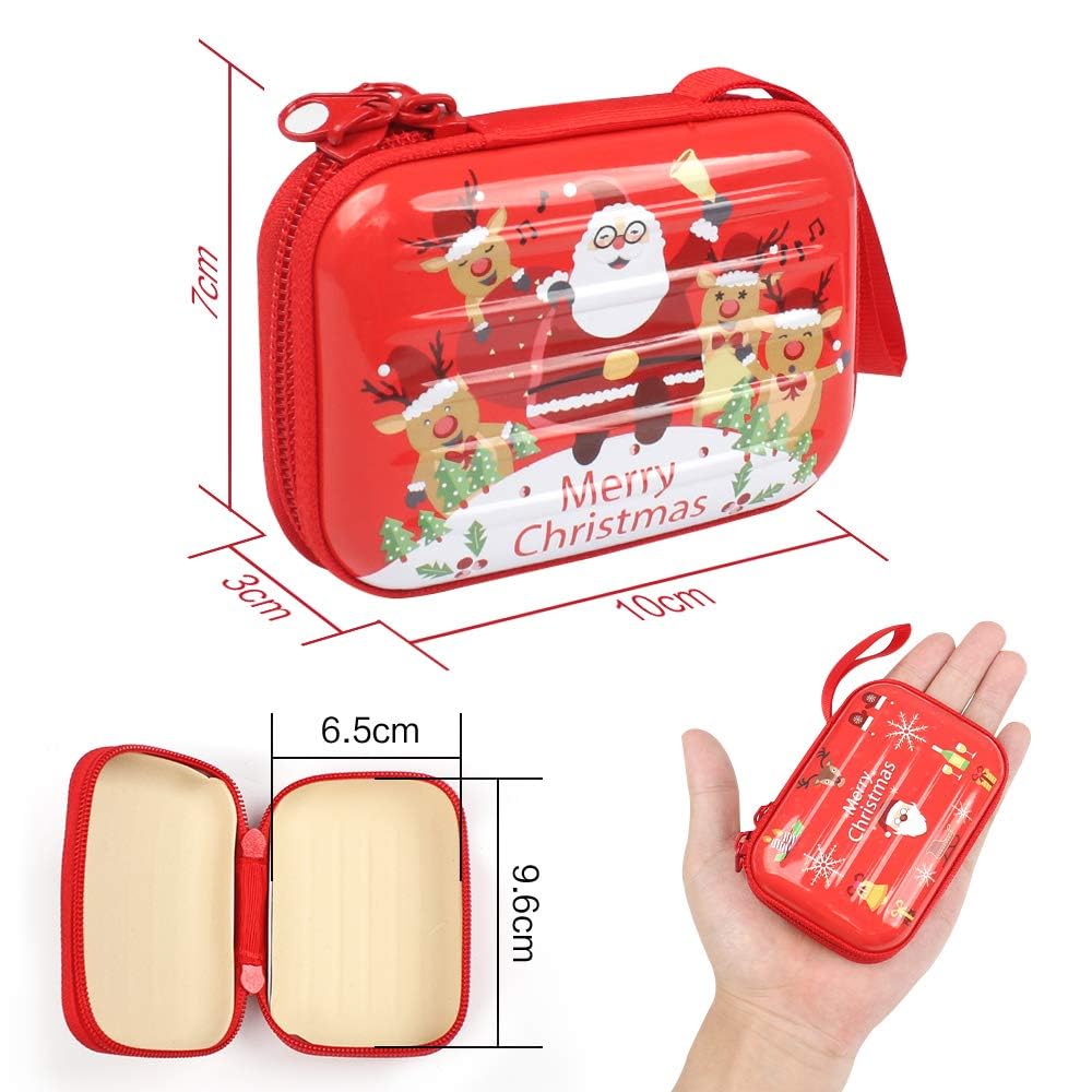 CAUTIOUS 6PCS Porte Monnaie de Noël, Porte-Monnaie Enfant Noël Boîtes à Bonbons de Noël Boîte Noël Vide Etui écouteurs pour Noël Écouteurs Chocolats Bonbons