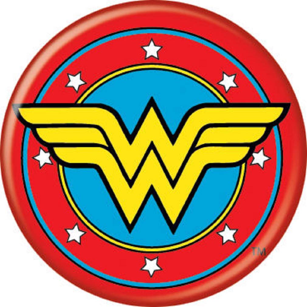 Ata-Boy Girls Red Dc Comics Wonder Woman Logo 1.25" Collectible Pin-Back Button