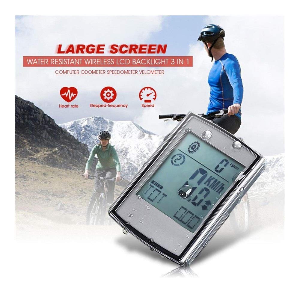 Computer di Biciclette Calcolatore della Bicicletta Metallico Senza Fili MTB Bike retroilluminazione a LED Digitale in Bicicletta del tachimetro Cronometro Heart Rate Monitor