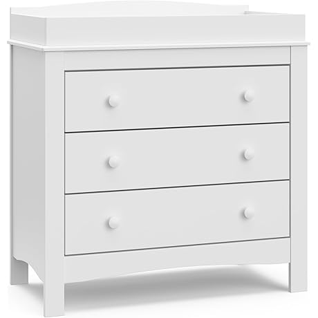 Graco Noah 3 Drawer Baby Dresser and Changing Table (White) – GREENGUARD Gold Certified