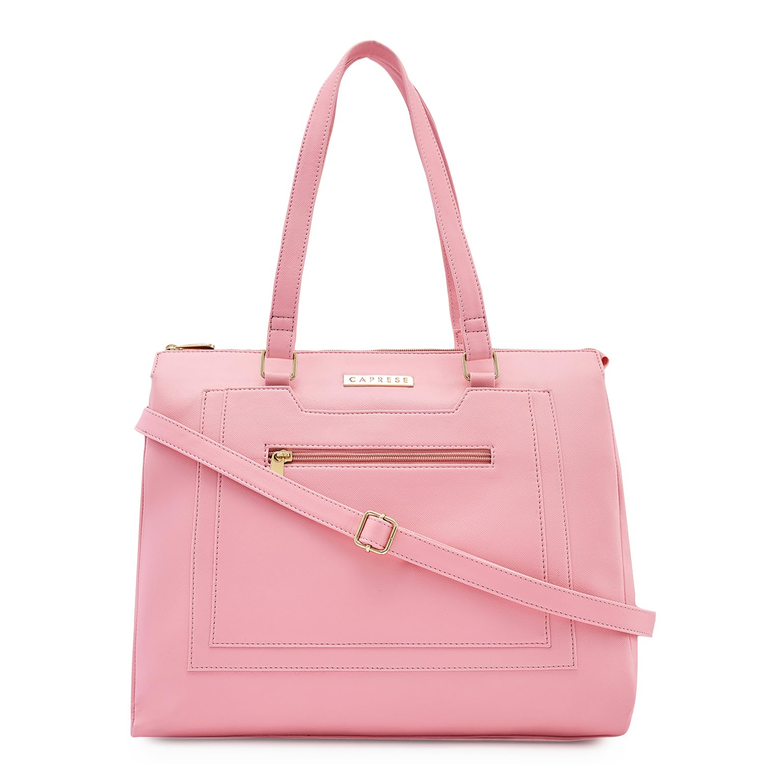 Ginty Satchel Bag, Medium | Stylish Solid Handbag for Women with Comfortable Flat Shoulder Handles, Adjustable & Detachable Sling Strap | Secure Zip Closure | Perfect for Casual & Daily Use-image-34