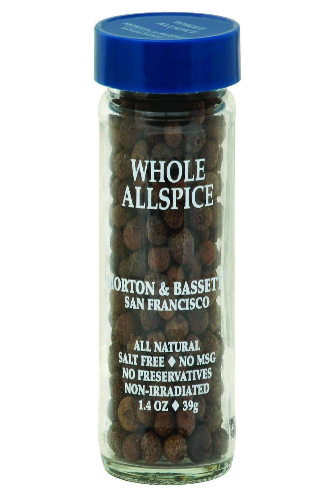 Morton & Bassett Whole Allspice, 1.4 oz – Non-GMO, Salt-Free, Warm and Aromatic Spice for Baking, Sauces & Caribbean Dishes