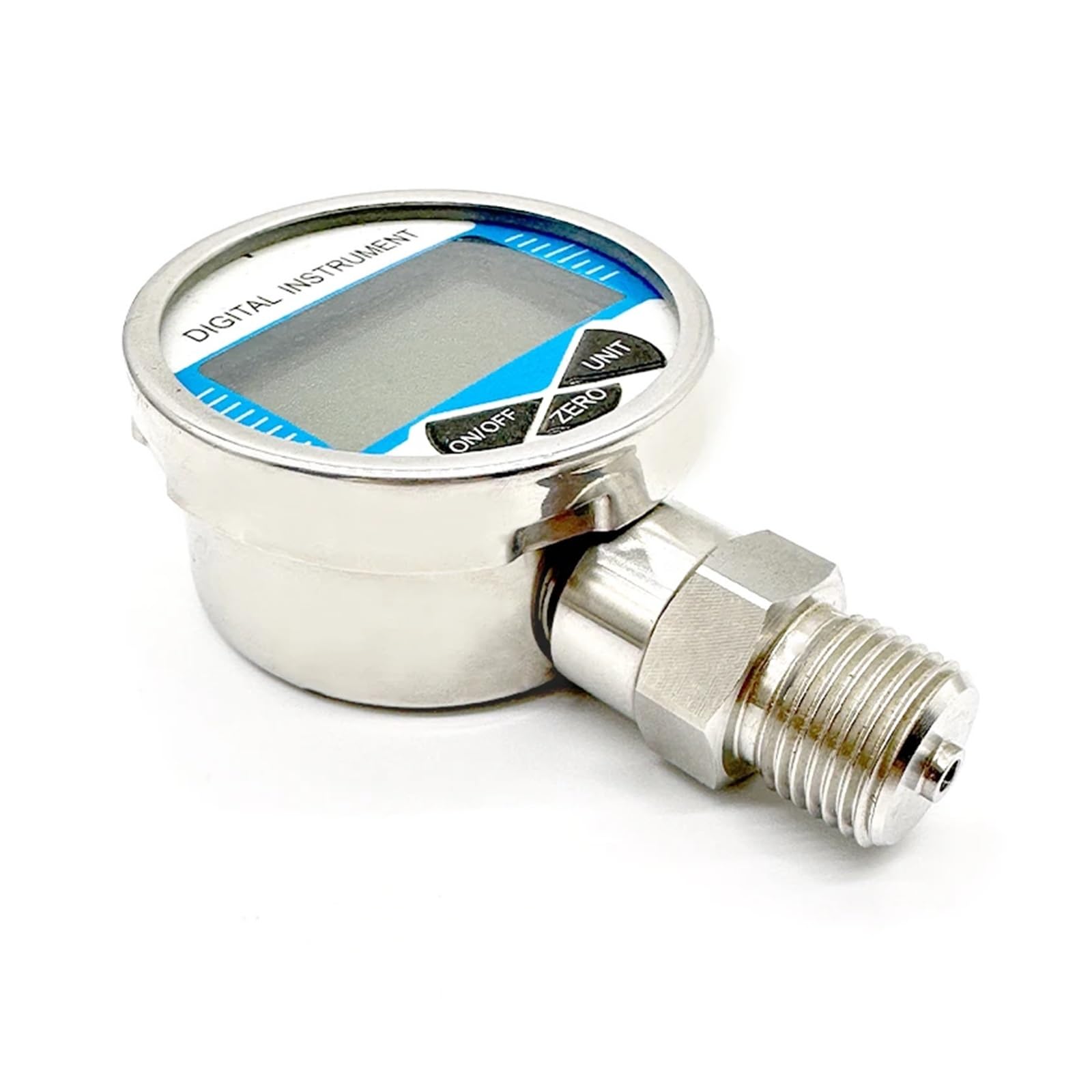 CIRONI Edelstahl-Wasser-Digitalmanometer, 60 MPa NPT1/4 NPT1/2 LCD-Digital-Manometer Manometer Druckmessgerät (Color : 80mm dial Diameter, Size : 0-100Mpa)