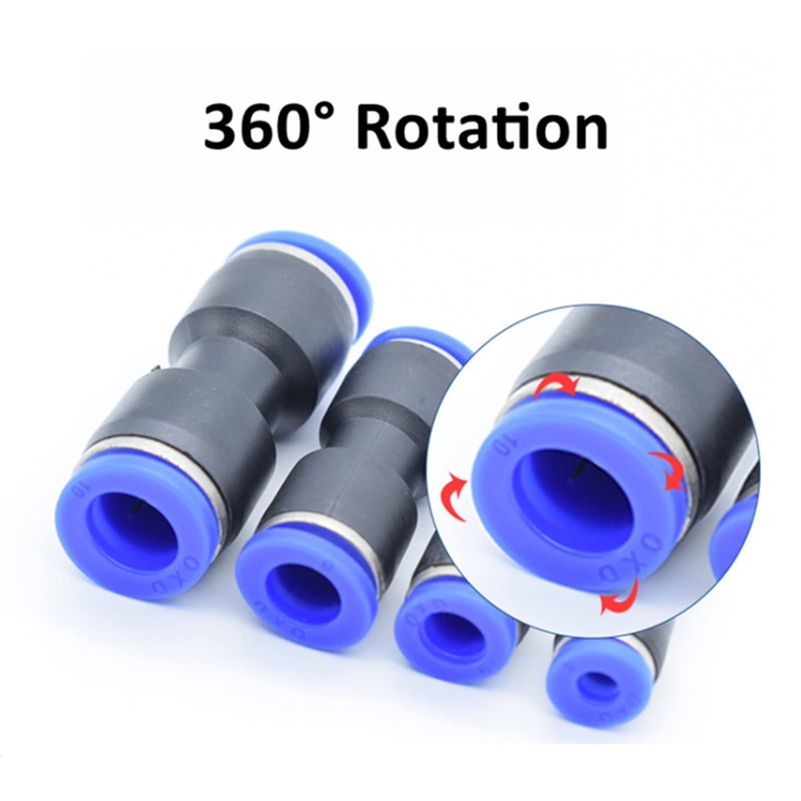 DOLUNTO 4 Piezas Conector de tubería de Ajuste neumático Aire Accesorios rápidos de Agua Empuje en la Manguera Golpe (Color : SA, Specification : 12mm)