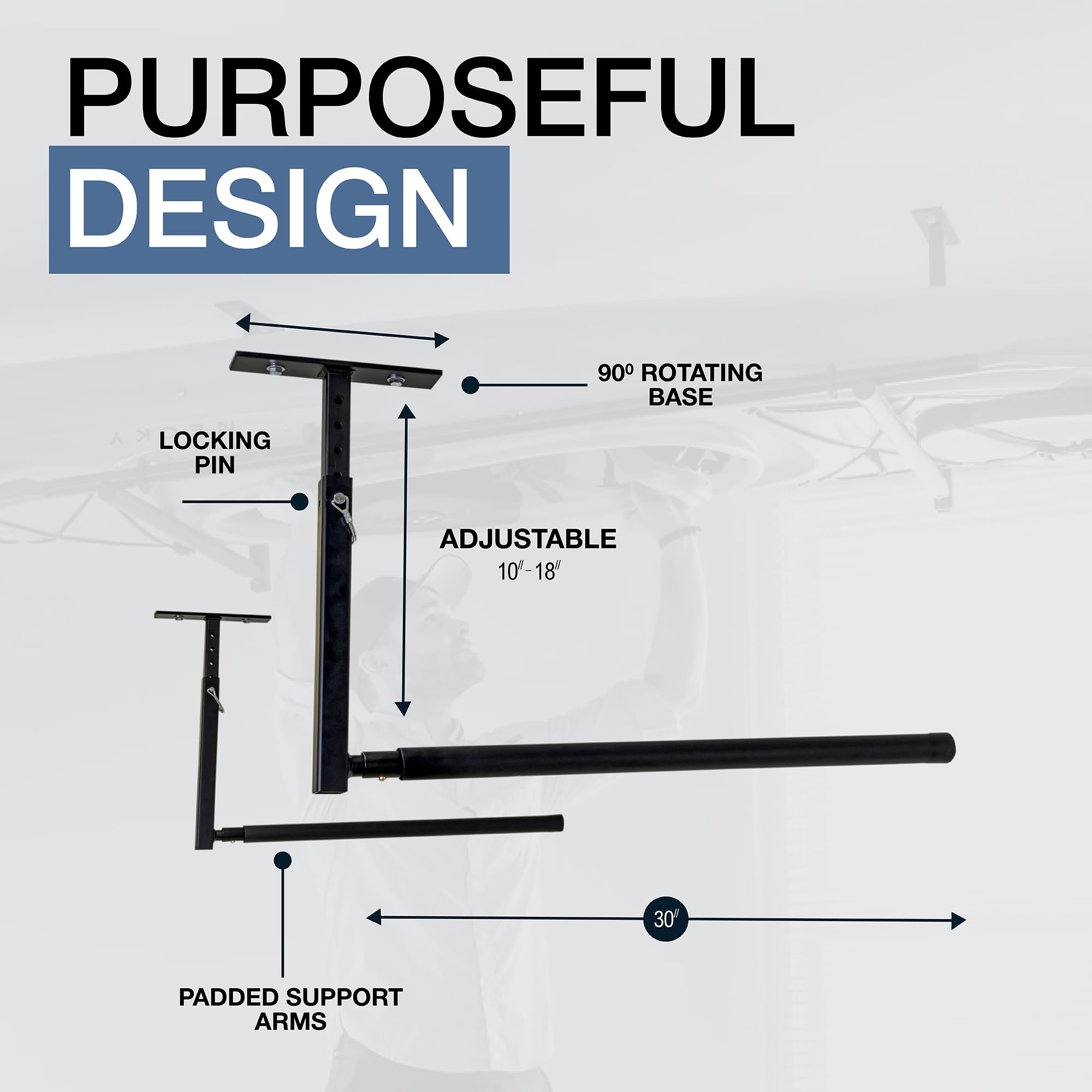 StoreYourBoard Support de Plafond pour Kayak, support de Rangement réglable, système de Garage