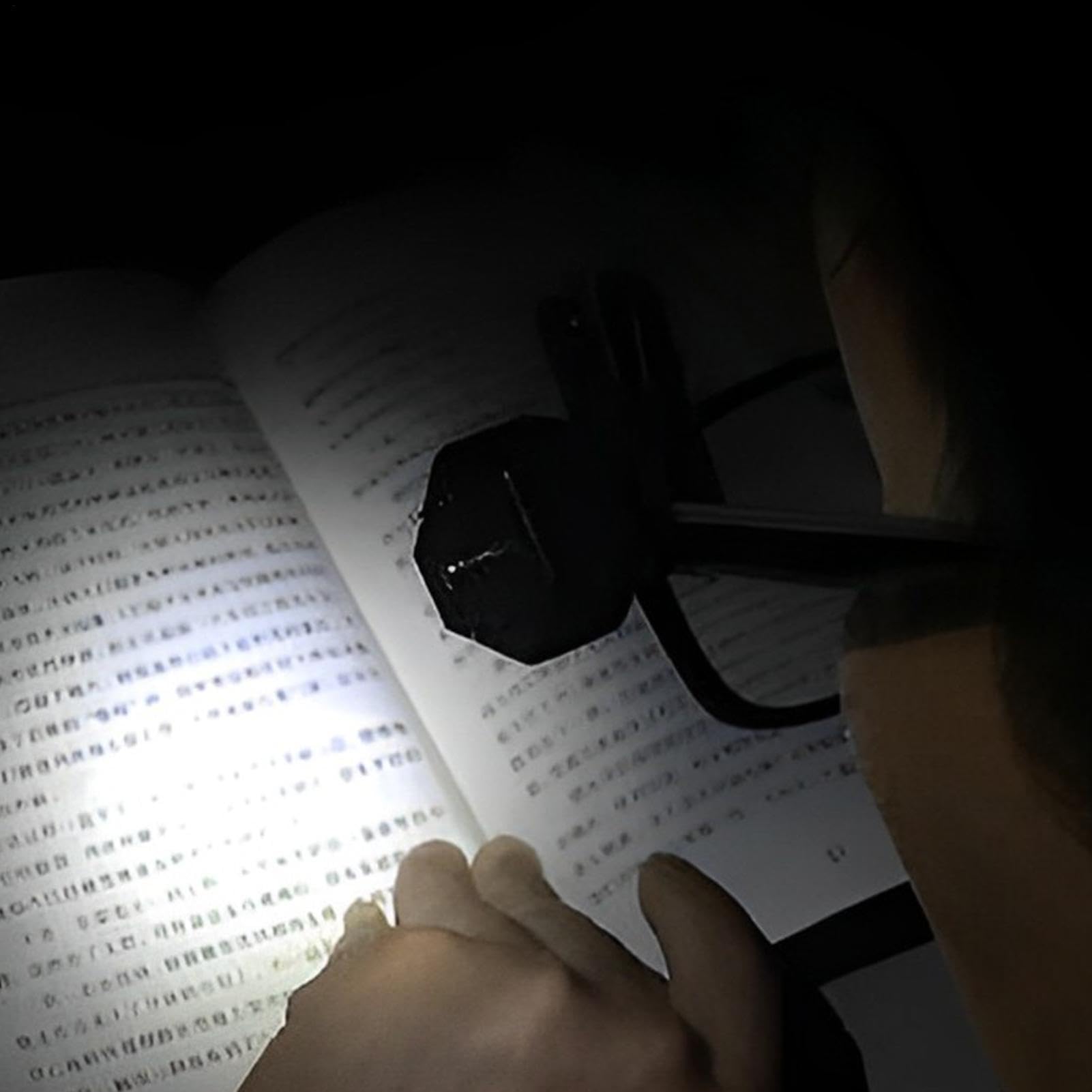 Lampada a clip per occhiali LED regolabile luce da lettura torcia elettrica campeggio corsa