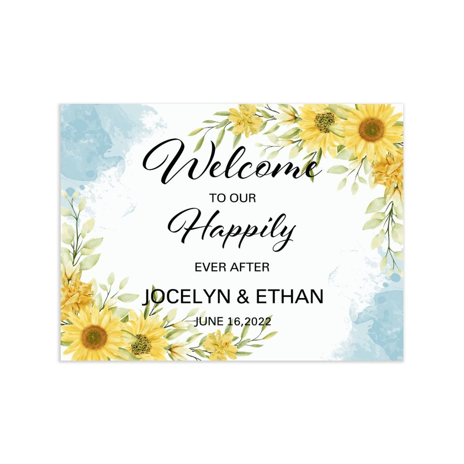 Welcome to Our Happily Ever After Wedding znak powitalny spersonalizowana drewniana tablica elegancka romantyczna słoje drewna spersonalizowany znak ślubny na ceremonię przyjęcia weselnego zaręczyny