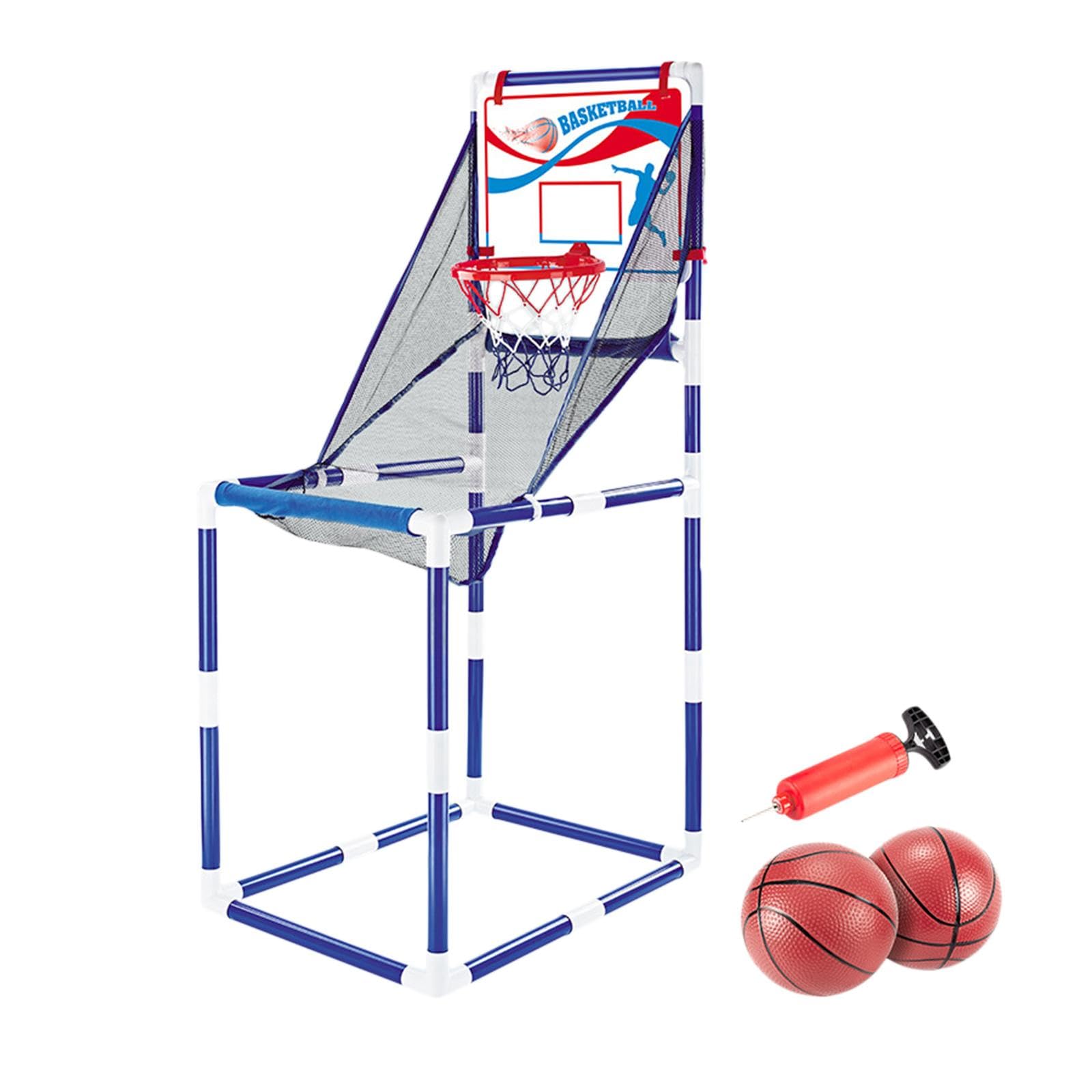 Juego de Baloncesto Arcade de Interior con Bomba de Aire, Juguete Deportivo, Diversión de Baloncesto Arcade en Casa para Fiestas Infantiles en, 44x60cm 2 Bolas