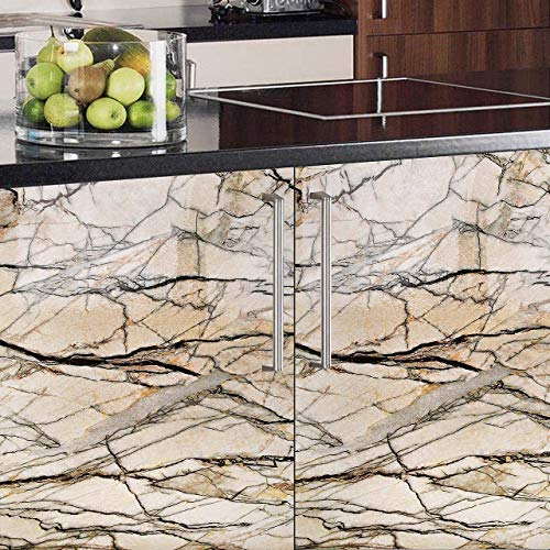 Image of HOME13 Vinyl Kitchen Self Adhesive Vinyl Decorative Marble Wallpaper for Kitchen Countertop Home /Office 1 Ft x 10 Ft with 2pcs