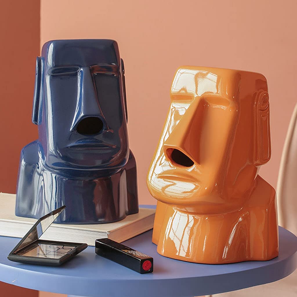Pudełka na chusteczki, pojemnik do przechowywania, serwetnik stołowy, kreatywna kamienna statua Wielofunkcyjny nowoczesny design Domowy salon do przechowywania tkanek (kolor: C) (Color : B)