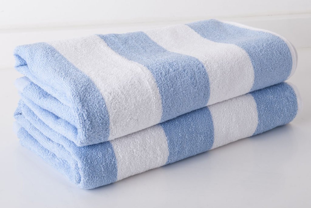 Terri Towelling Blue,White Blue & White Stripe 100% Egyptian Cotton Chlorine Resistant Pool Towel