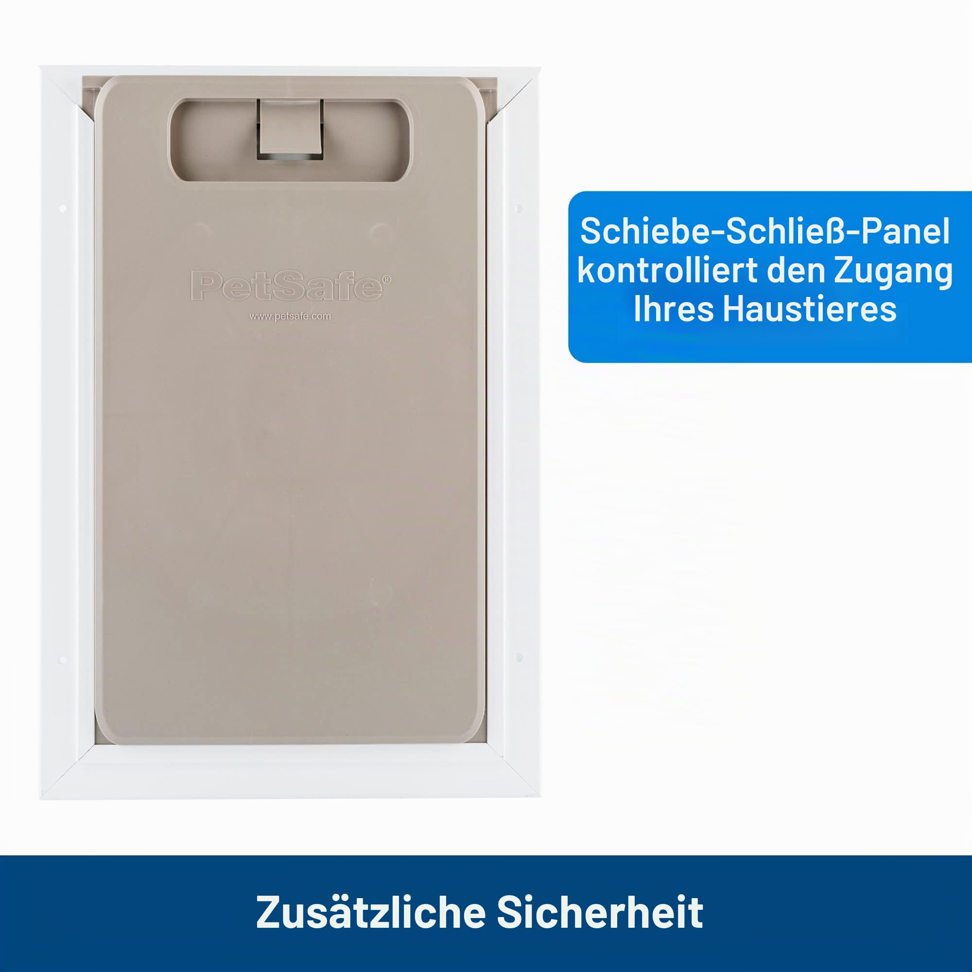PetSafe Haustiertür für Hunde und Katzen, mit Teleskop-Tunnel, Weiß, groß