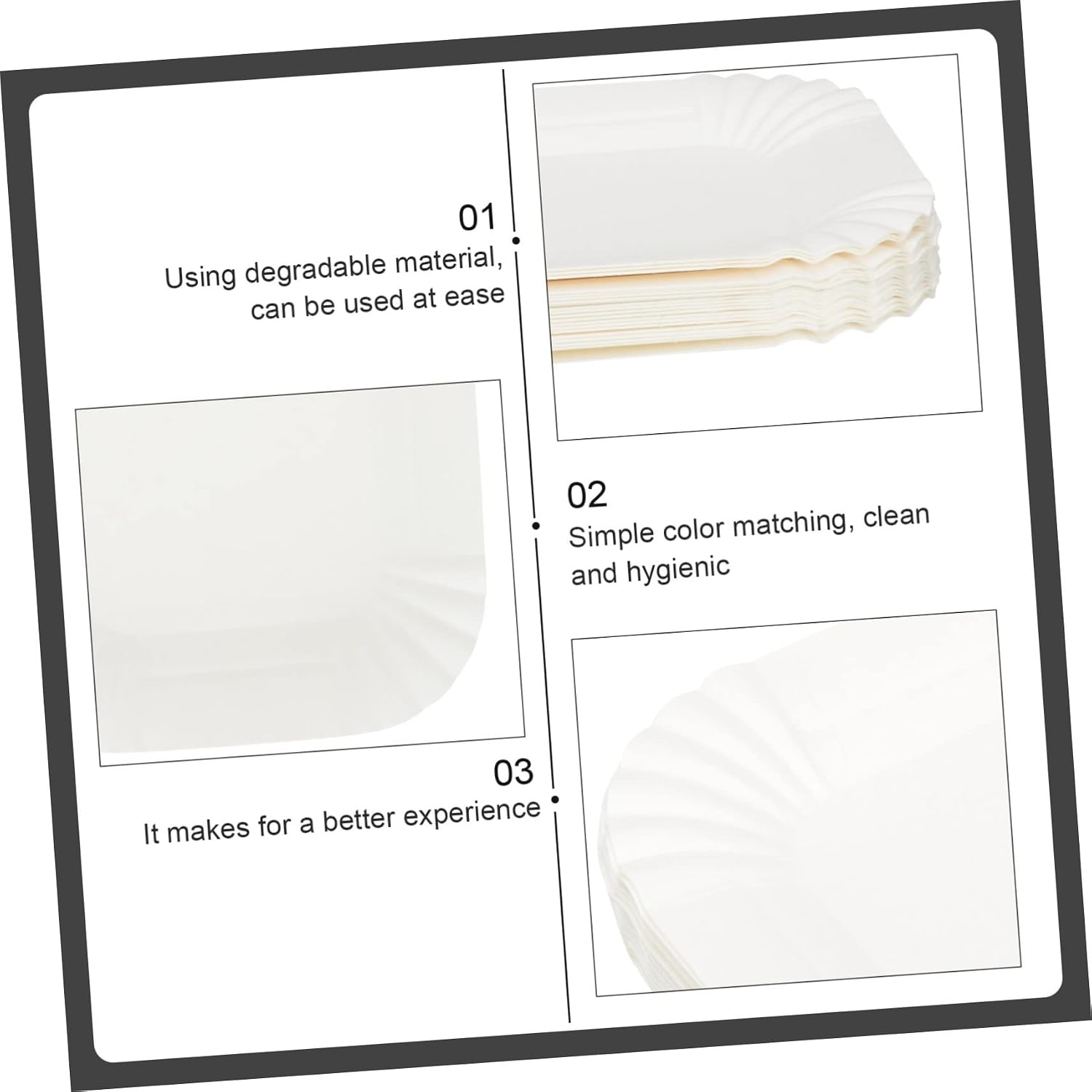 100pcs Dessert Paper Plates Cake Trays Disposable Paper Trays Party Supplies Non-bendable Suitable for All Occasions