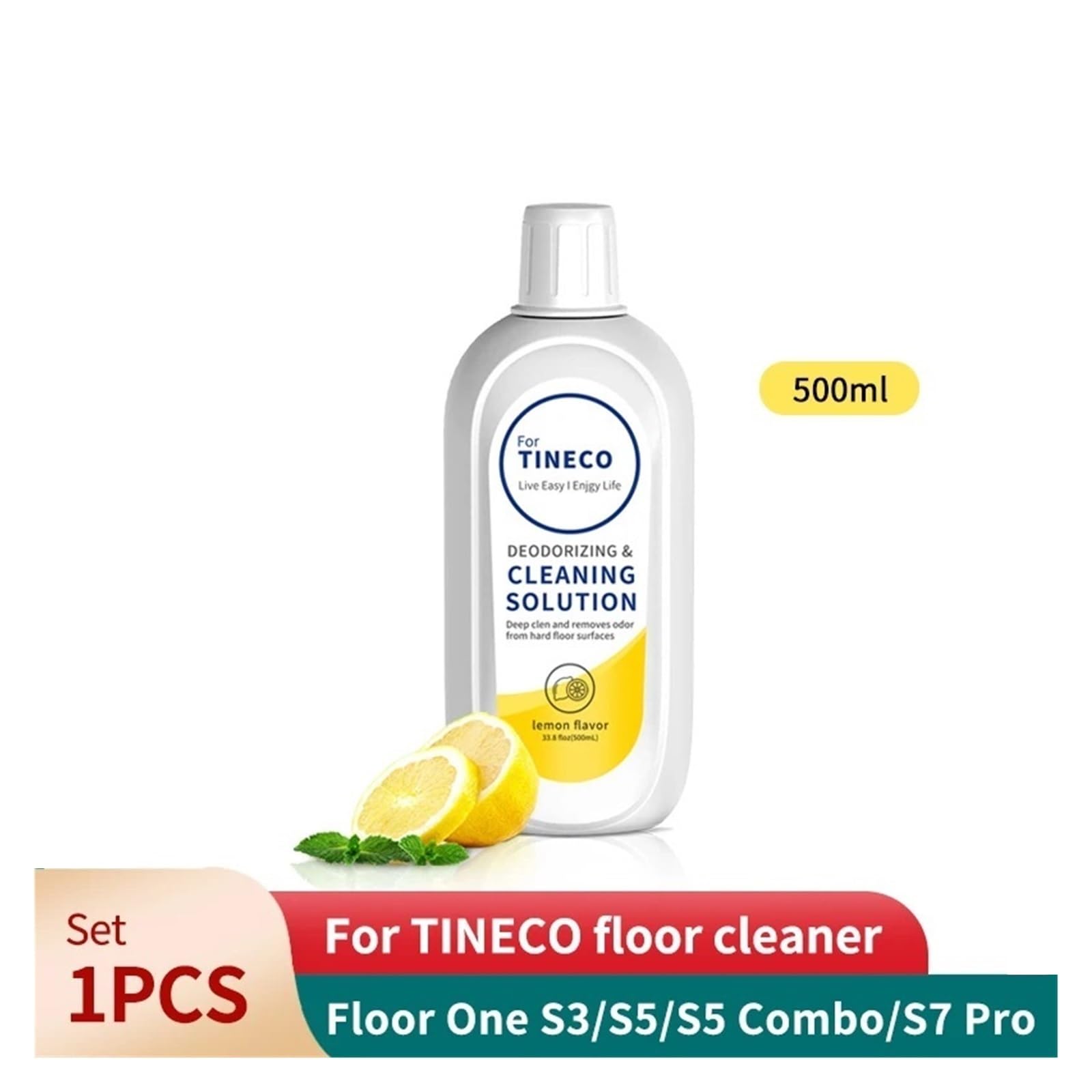 Soluzione Detergente Originale For Pavimenti Al Gusto Di Limone Da 500 Ml - Compatibile Con Tineco Floor One S3/S5/iFloor/Breeze/S5 Combo/S7 Pro Vacuum Robot Cleaning Solution(5pcs)