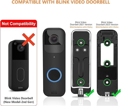 Miniatura 2 de Cable de alimentación 2 en 1 con adaptador y soporte adhesivo para timbre compatible con timbre de video Blink, transformador de timbre con cable de