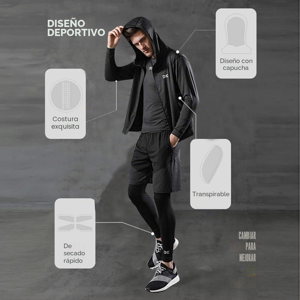 Conjunto de ropa de gimnasio para hombre, para correr, fitness, entrenamiento
