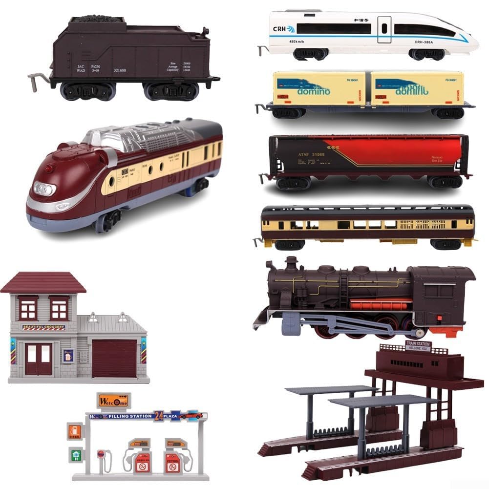 Carriage Train Model Toy for Layouts in Outdoor Landscapes and Gardens (Classical locomotive)