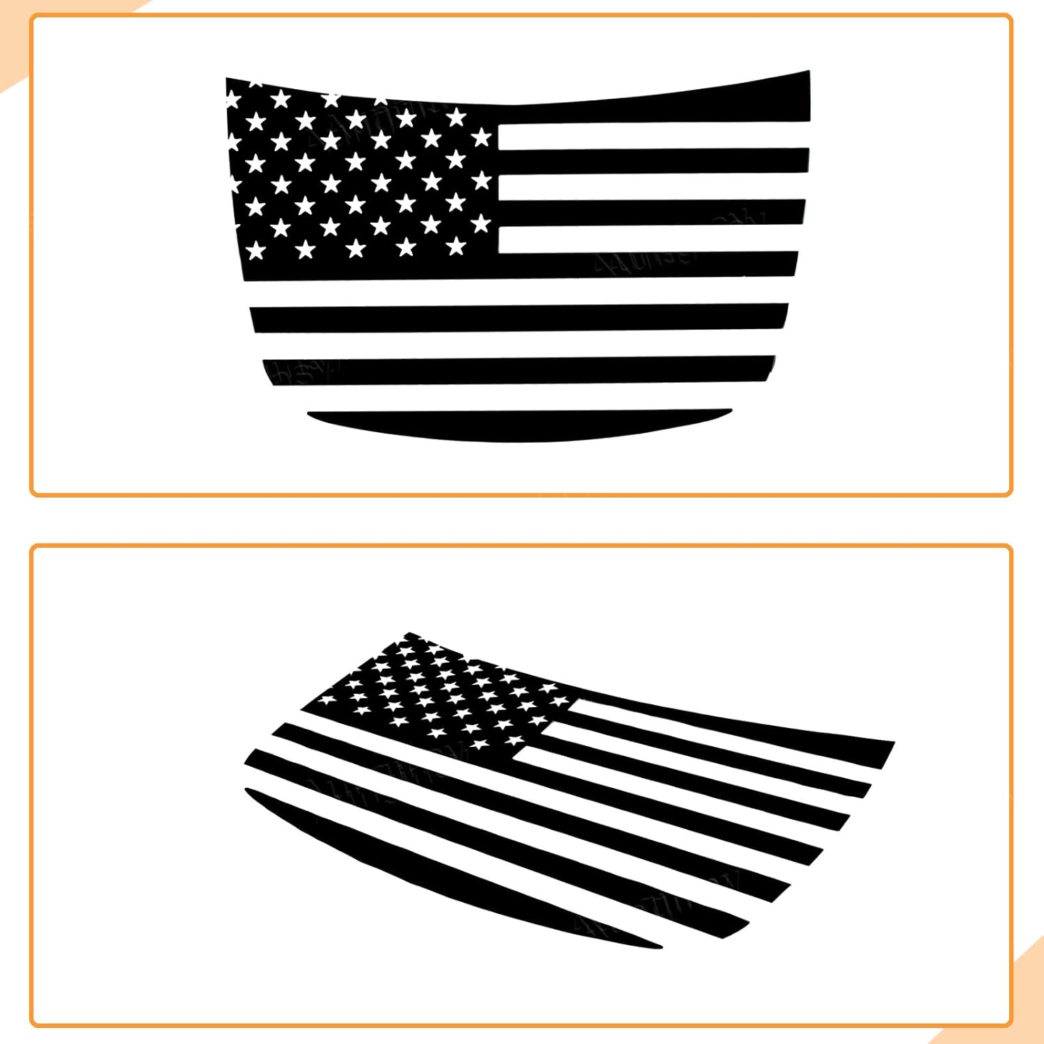 Car Front Hood Decal Sticker Compatible with Kia Soul 2010-2013 Truck Hood American Flag Vinyl Decals Precut USA Flag Graphic Sticker Black Printing Decal Modelling Decorative DIY Exterior Accessories