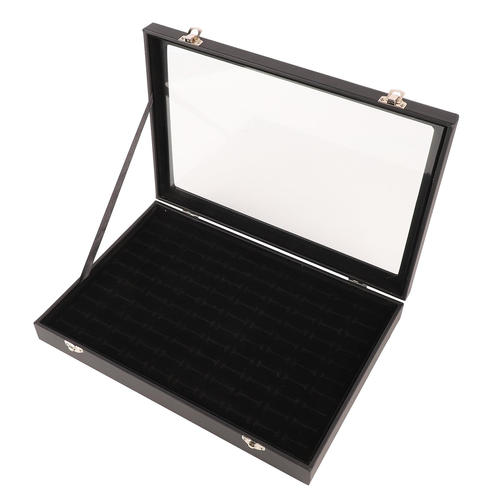 Caja Expositora De Anillos De Terciopelo 30 Ranuras, Color Beige