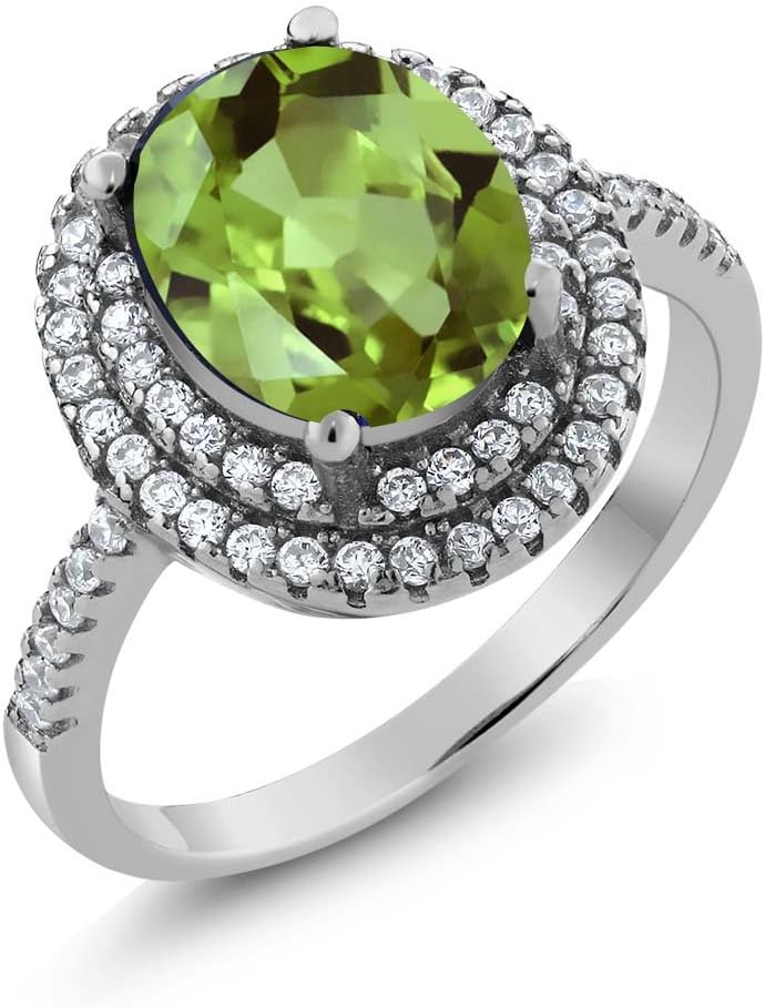 Gem Stone King 1-3 Cttw Gemstone Birthstone Ring For Women | 925 Sterling Silver | Oval 9X7MM | Wedding Engagement Anniversary Promise Ring For Women