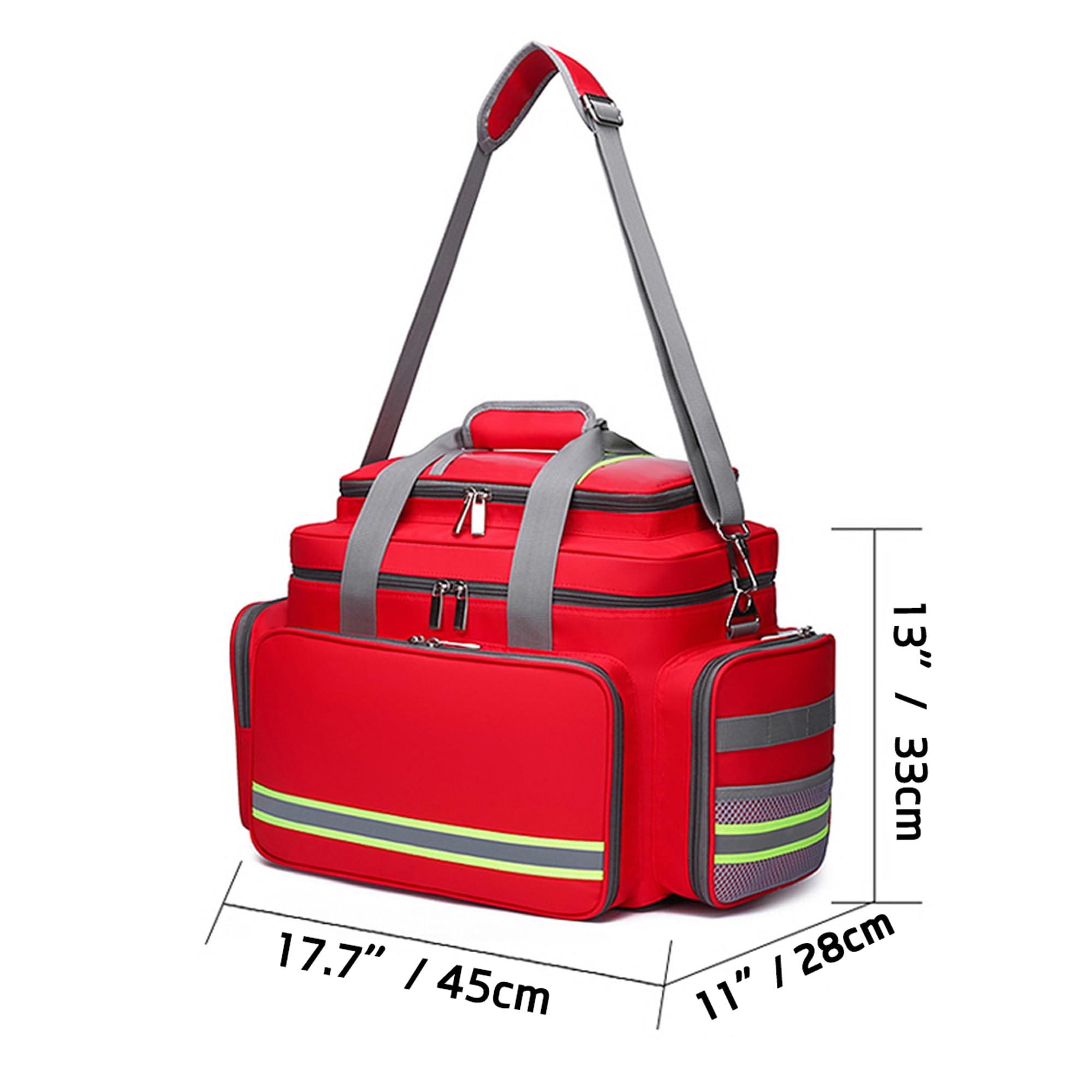 Bolsa de primeros auxilios vacía, bolsa de primeros auxilios profesional, con tira reflectante, bolsa médica de emergencia, organizador de suministros médicos, para el hogar y el trabajo, EMT, EMS