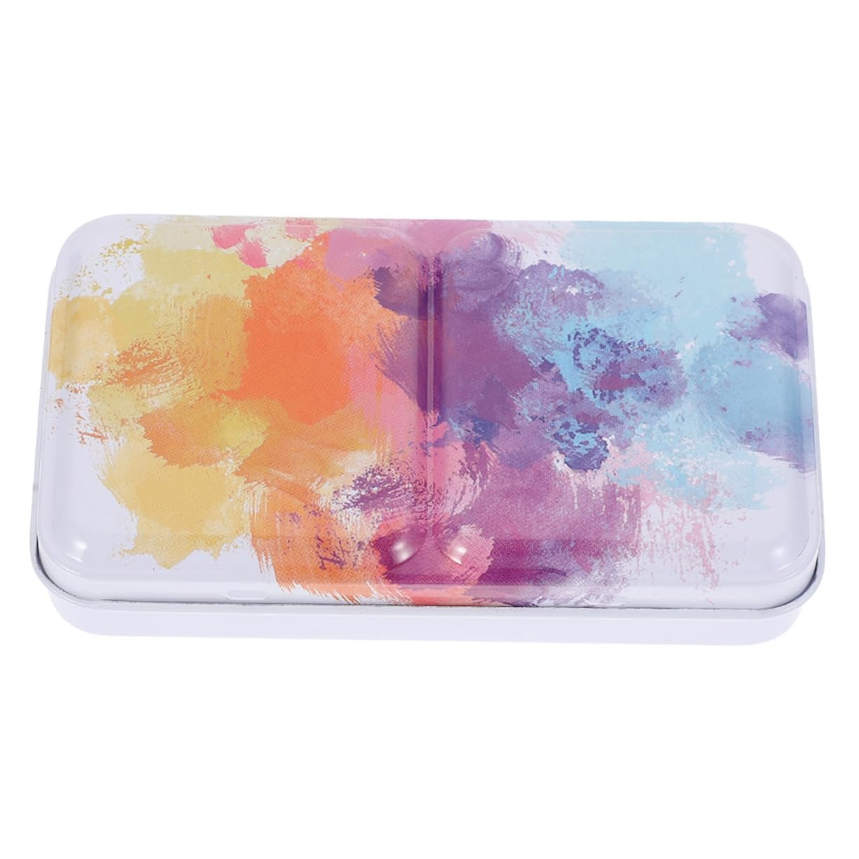 Housoutil Compact Watercolor Pigment Box Portable Art Paint Tin Case Storage Compartment