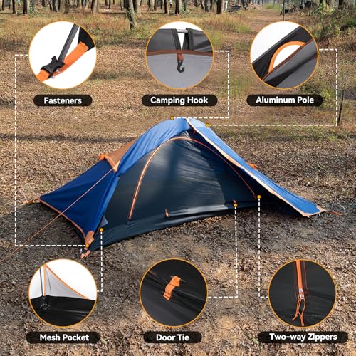 Carpa ultraligera impermeable para 1 persona para camping miniatura 3